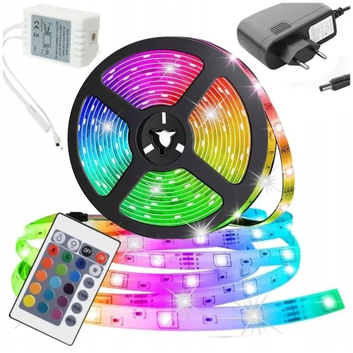 Светодиодная лента SMD 5050 RGB LED 5 м IP65 с bluetooth контролем. подключение 220V