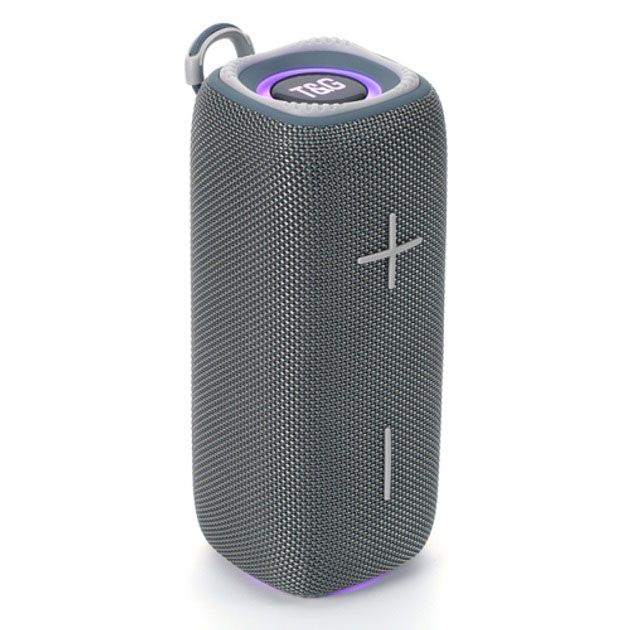 Портативная Bluetooth колонка TG654 8W с подсветкой, Беспроводная колонка портативная мощная. Цвет: серый