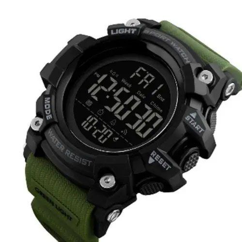 Часы наручные мужские SKMEI 1384AG ARMY GREEN, часы тактические противоударные. Цвет: зеленый