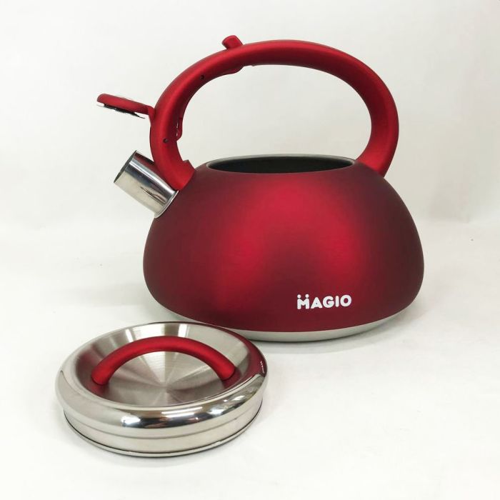 Чайник Magio MG-1193 3 л со свистком, маленький чайник для газовой плиты, металлический чайник