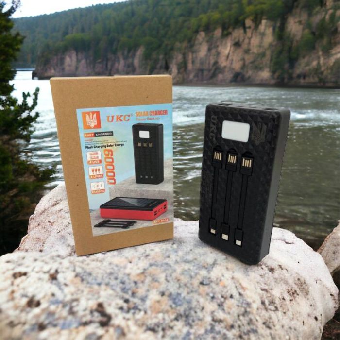 Портативная мобильная зарядка (Павербанк) POWER BANK SOLAR 60000MAH, переносной аккумулятор для телефона