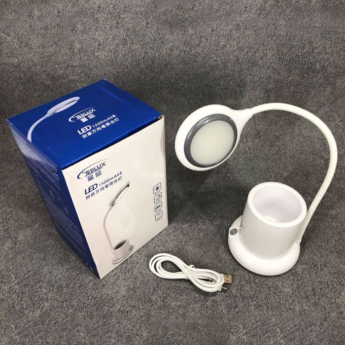 Настольная лампа аккумуляторная на гибкой ножке с органайзером Tedlux TL-1006, usb светильник гибкий