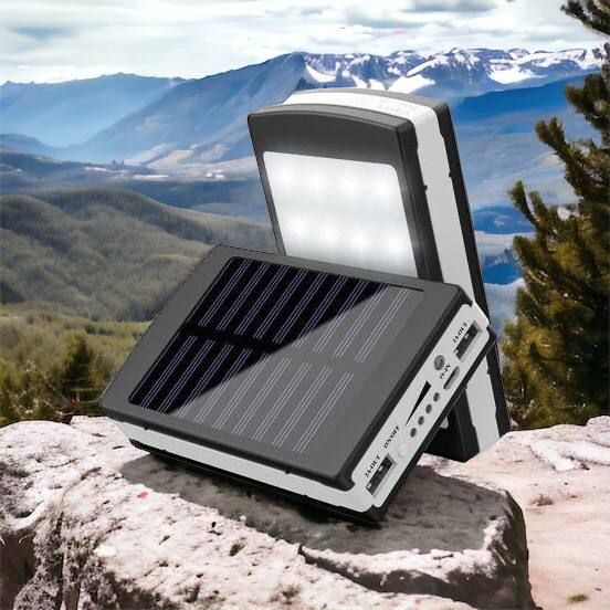 УМБ Power Bank Solar 90000 mAh мобильное зарядное с солнечной панелью и лампой, Power Bank Charger Батарея