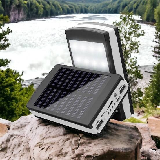 УМБ Power Bank Solar 90000 mAh мобильное зарядное с солнечной панелью и лампой, Power Bank Charger Батарея