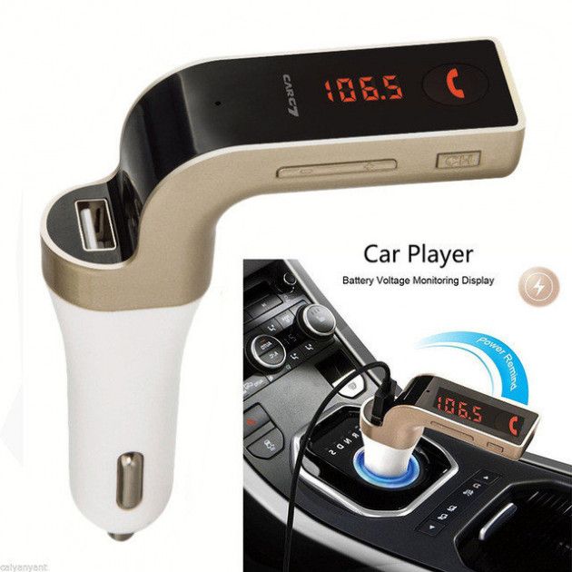 Модулятор FM MOD G7 Bluetooth, Блютуз модулятор в машину, Фм модулятор блютуз в машину. Цвет: серый