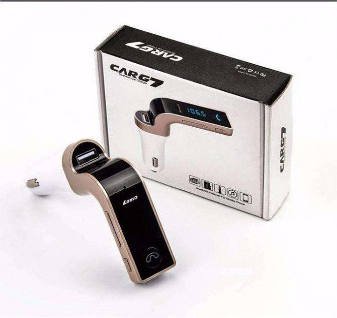 Модулятор FM MOD G7 Bluetooth, Блютуз модулятор в машину, Фм модулятор блютуз в машину. Цвет: серый