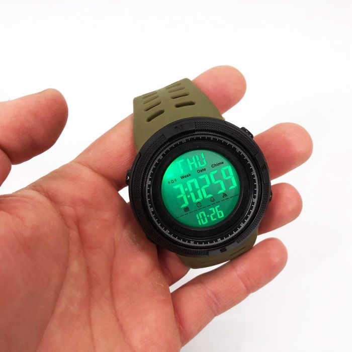 Часы наручные мужские SKMEI 1167AG ARMY GREEN, брендовые мужские часы. Цвет: зеленый
