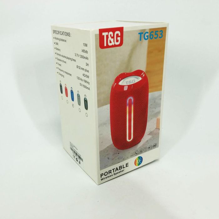Портативная Bluetooth-колонка TG653 USB с ремешком, Беспроводная колонка портативная мощная. Цвет: синий