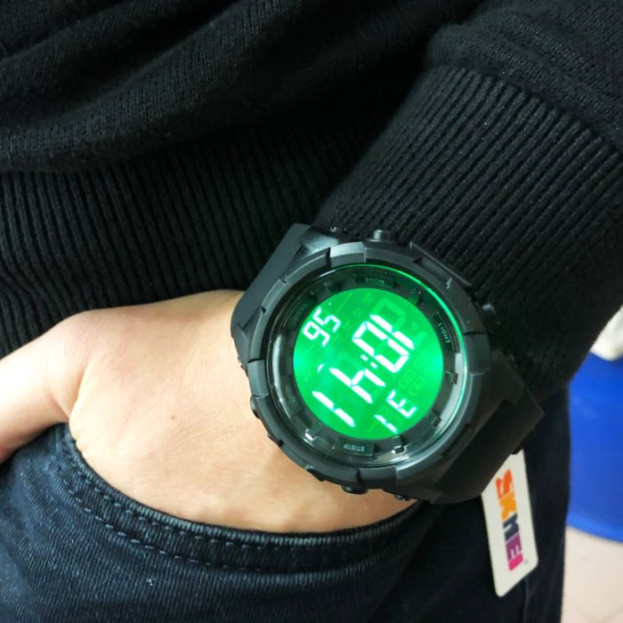 Часы наручные мужские SKMEI 1845BK BLACK, водонепроницаемые мужские часы. Цвет: черный
