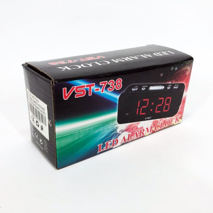 Настольные часы VST-738-4 с салатовой подсветкой, Часы электронные настольные светящиеся vst