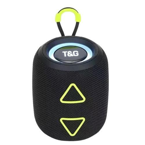 Портативная колонка TG655 5W с RGB подсветкой и ремешком, Блютуз колонка для улицы. Цвет: черный