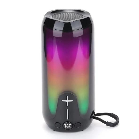 Bluetooth-колонка TG651 с RGB ПОДСВЕТКОЙ, аккумуляторная колонка для музыки, для вечеринки. Цвет: черный