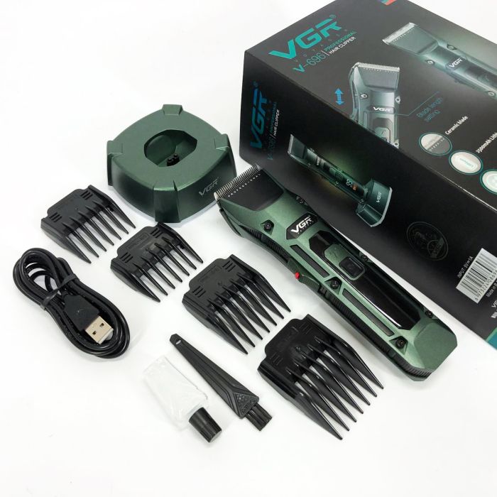 Аккумуляторная беспроводная машинка для стрижки волос VGR V-696 с LED дисплеем и ТУРБО режимом