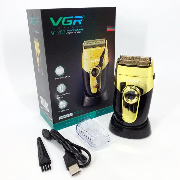 Профессиональная электробритва VGR V-383 Finale Shaver с подставкой, машинка мужская для бритья
