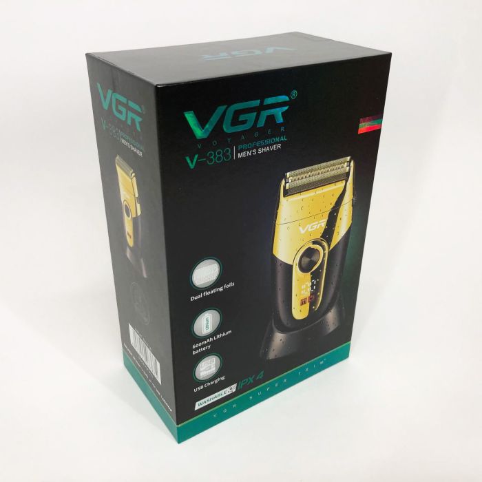 Профессиональная электробритва VGR V-383 Finale Shaver с подставкой, машинка мужская для бритья