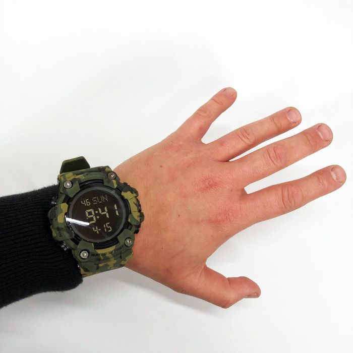 Часы наручные мужские SKMEI 1968CMGN GREEN CAMO, водонепроницаемые мужские часы. Цвет: камуфляж