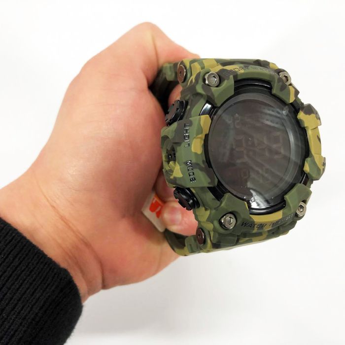 Часы наручные мужские SKMEI 1968CMGN GREEN CAMO, водонепроницаемые мужские часы. Цвет: камуфляж