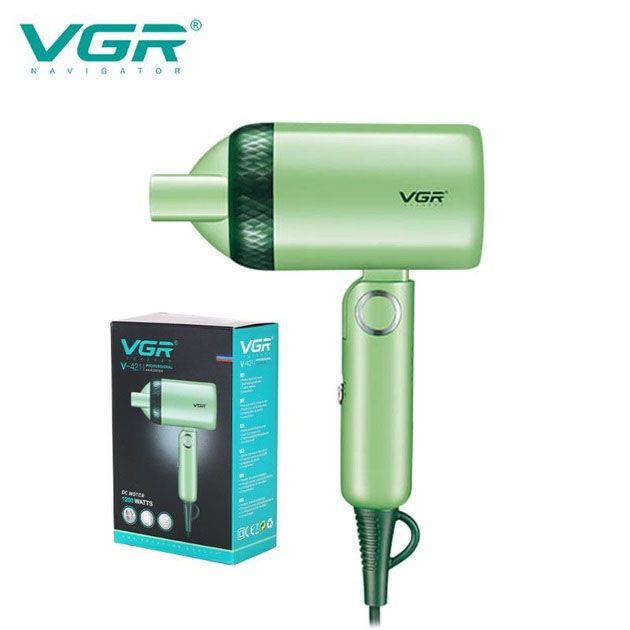 Дорожный складной фен VGR V-421 1200 Вт для сушки укладки волос электрофен, Фен для волос с режимами