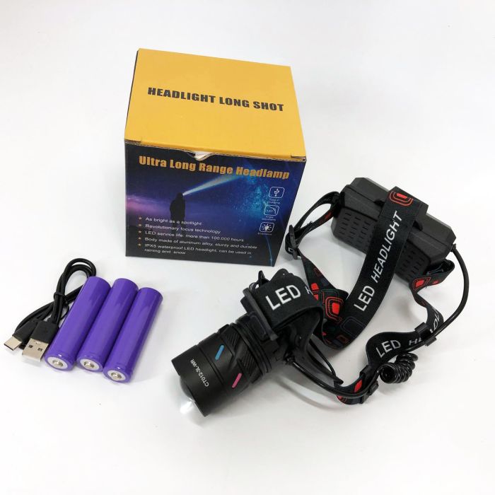 Фонарь налобный NIGHT VISION FLUORESCENCE CT012-3L-2TG(white+red), Налобный фонарь с линзой