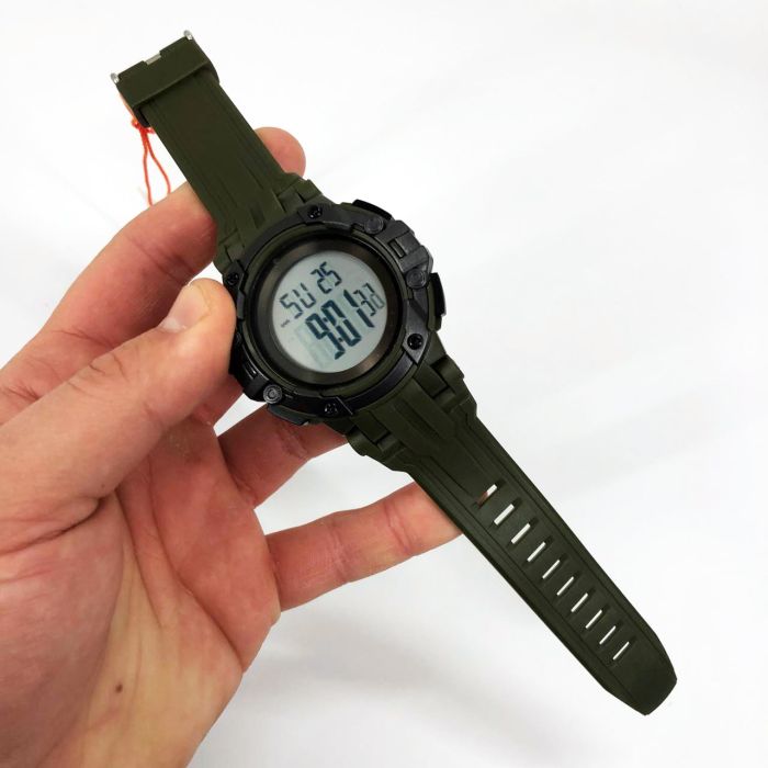 Часы наручные мужские SKMEI 1545AG ARMY GREEN, армейские часы противоударные. Цвет: зеленый