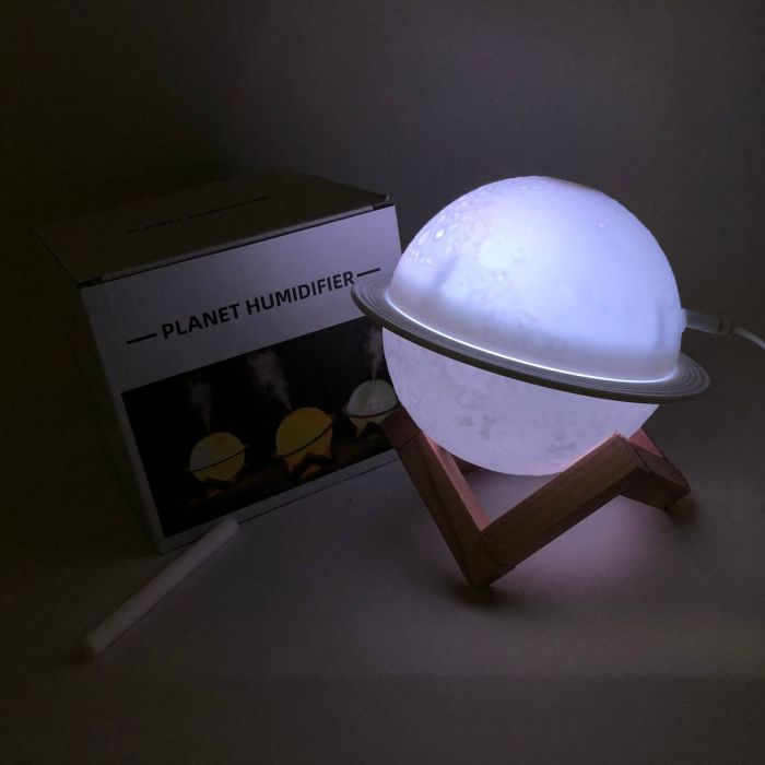 Увлажнитель очиститель воздуха ночник 3 в 1 Сатурн компактный с LED подсветкой 3 режима мини арома лампа