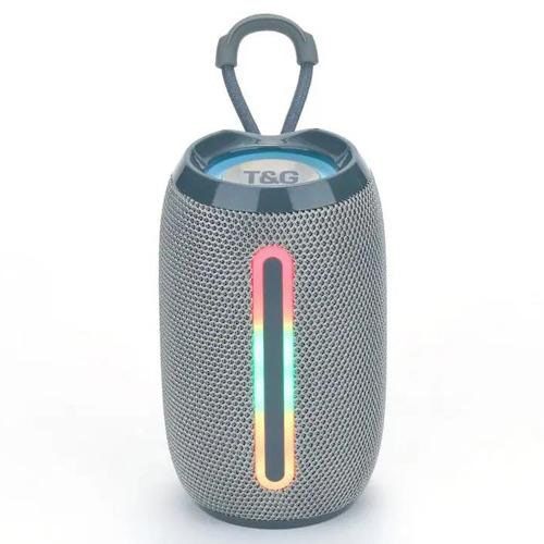 Портативная Bluetooth-колонка TG653 USB с ремешком, громкая колонка для вечеринки. Цвет: серый