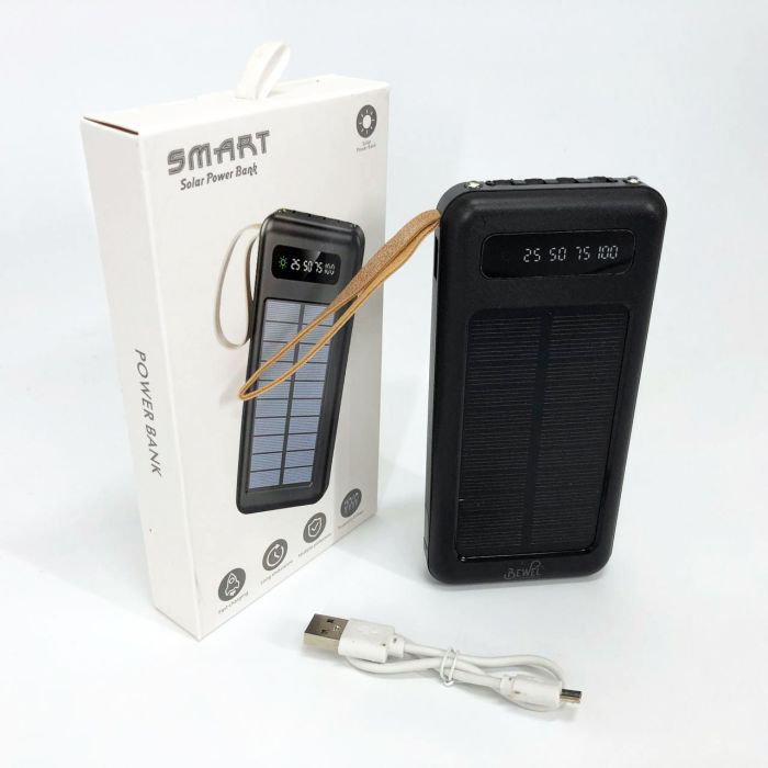 Power Bank Solar Smart 1015 зарядное устройство на солнечной батарее 20000mAh с индикатором заряда Черный