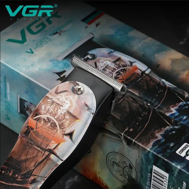 Профессиональный триммер для стрижки волос и бороды VGR V-953 с насадками, окантовочная машинка