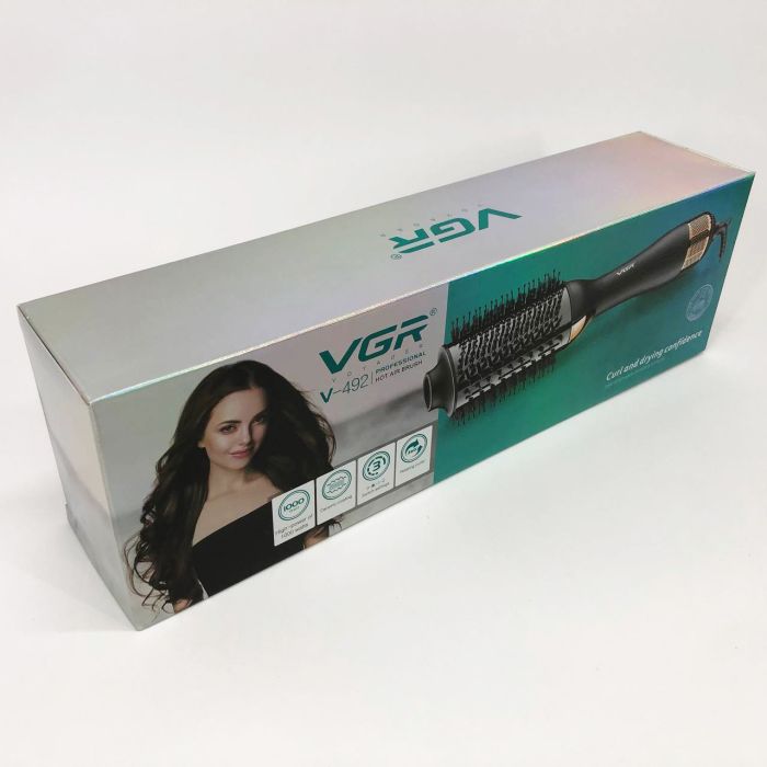 Фен-щетка волос VGR V-492 Профессиональный ионный выпрямитель,  Электрический фен для сушки волос