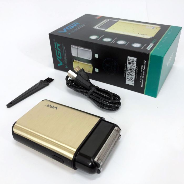 Электробритва VGR V-359 gold шейвер для влажного и сухого бритья, машинка мужская для бритья