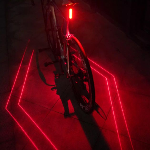 Велофонарь LEADBIKE LD77-LS-4 LED с лазерной разметкой, Фонарь аккумуляторный светодиодный велосипедный
