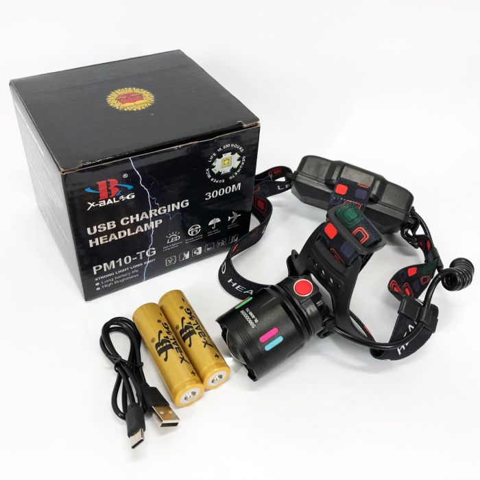Фонарь налобный аккумуляторный SY-8086-PM10-TG, Портативный светодиодный налобный фонарь