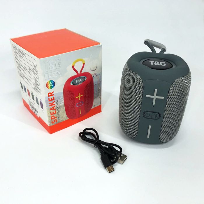 Портативная Bluetooth колонка TG658 8W с RGB подсветкой, Музыкальные колонки для улицы. Цвет: серый