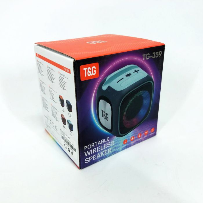 Портативная Bluetooth колонка TG359 7W с RGB подсветкой, Громкая блютуз колонка. Цвет: красный
