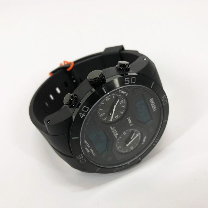 Часы наручные мужские SKMEI 1355BK, противоударные часы, часы для военнослужащих. Цвет: черный