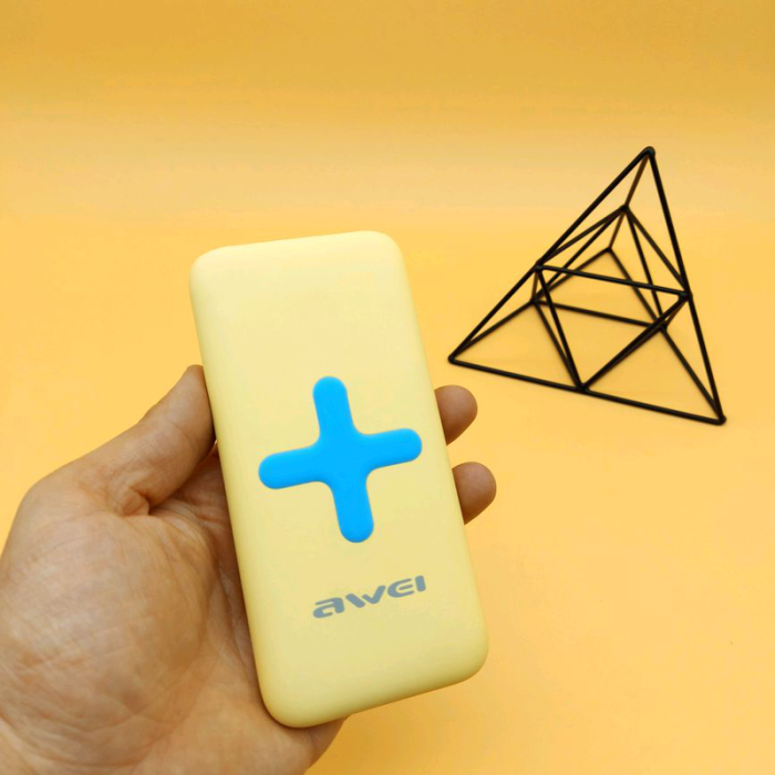 Power Bank AWEI P98K (Беспроводная зарядка) 8000 mAh. Цвет: желтый
