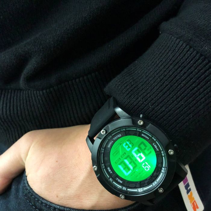 Часы наручные мужские SKMEI 1762BK BLACK, Мужские армейские водостойкие тактические часы. Цвет: черный