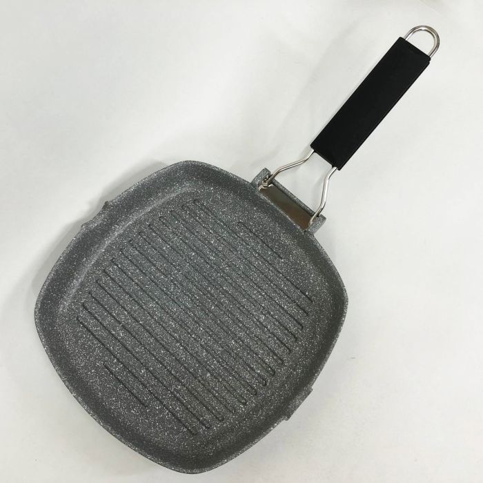 Сковорода-гриль литая Con Brio СВ-2403, 24см Eco Granite, сковорода с толстым дном, сковорода для дома