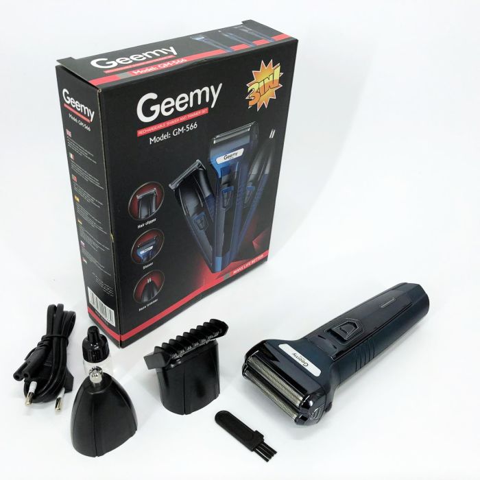 Триммер для стрижки волос носа ушей бровей Gemei GM-566 3в1 машинка для удаления волос на лице