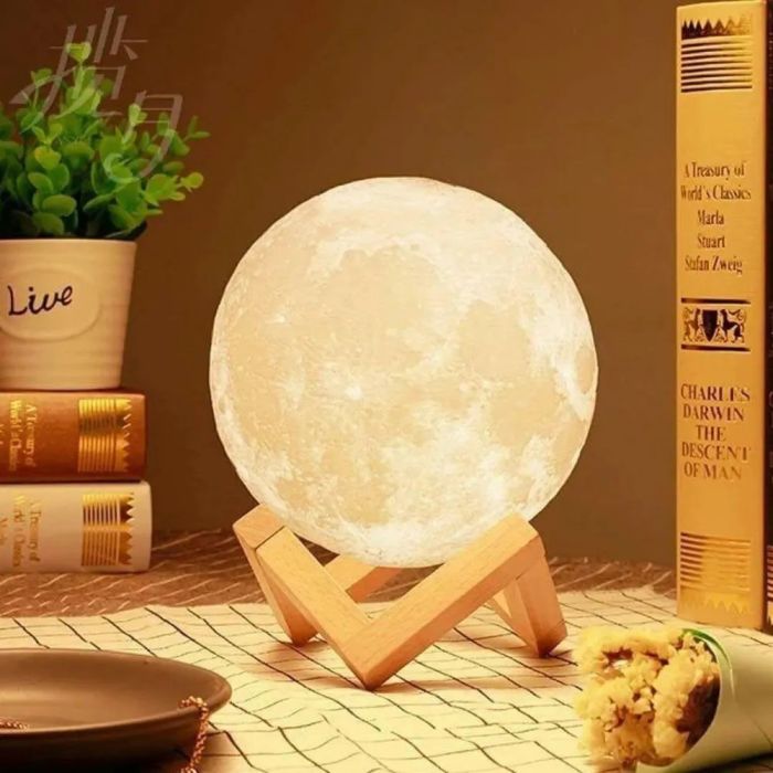 Ночник светящаяся луна Moon Lamp 13 см, Ночник для ребенка на ночь, Ночник для хорошего сна ребенка