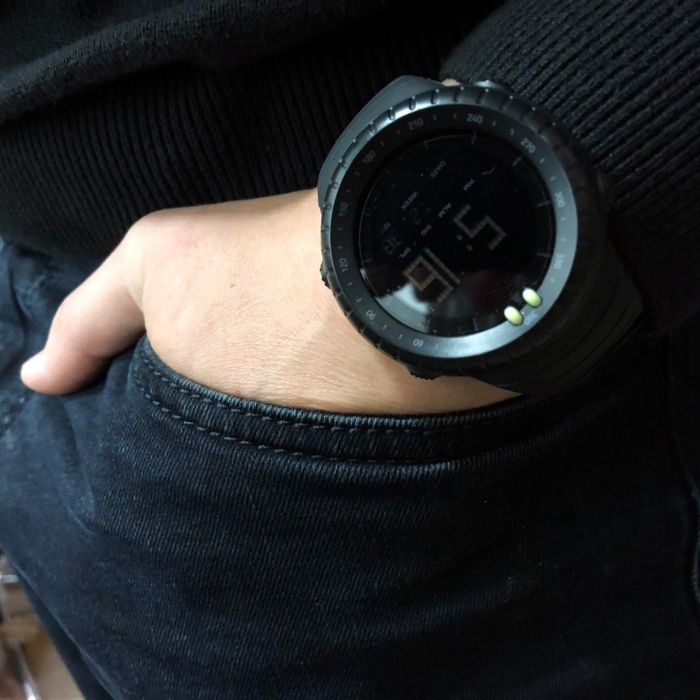 Часы наручные мужские SKMEI 1992BK BLACK, мужские армейские водостойкие тактические часы. Цвет: черный