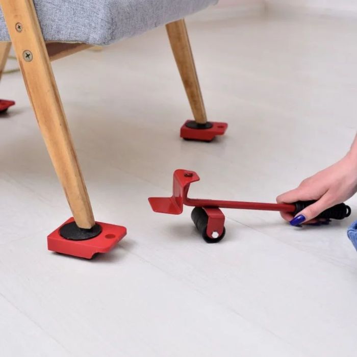 Набор для перемещения мебели и крупногабаритных предметов Moving Helpers (красный, 5 предметов)