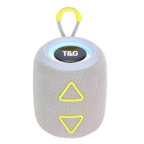 Портативная колонка TG655 5W с RGB подсветкой и ремешком, Громкая блютуз колонка. Цвет: серый