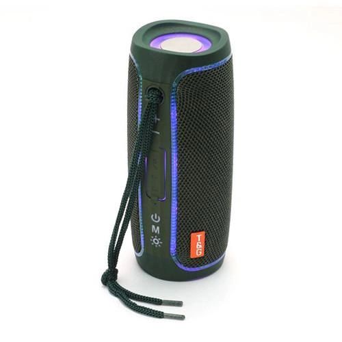 Портативная Bluetooth колонка с LED подсветкой TG288, аккумуляторная колонка для музыки. Цвет: зеленый