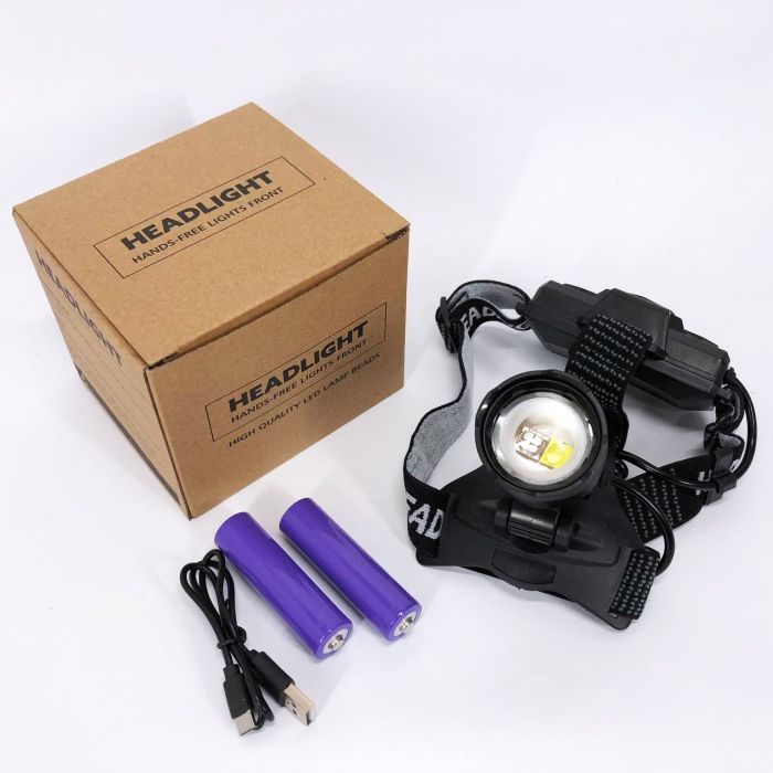 Фонарь налобный PLD-8059-P50-UV, мощный аккумуляторный налобный фонарик, налобный фонарь яркий