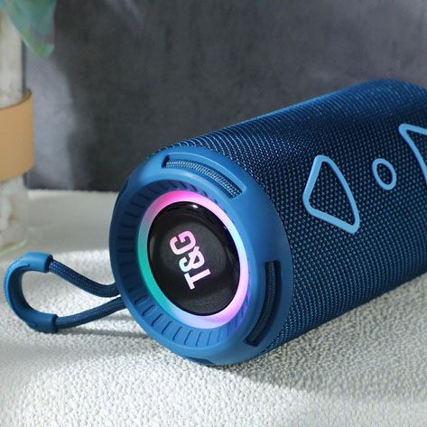 Bluetooth колонка портативная TG656 FM-радио, мощная переносная акустическая колонка. Цвет: синий