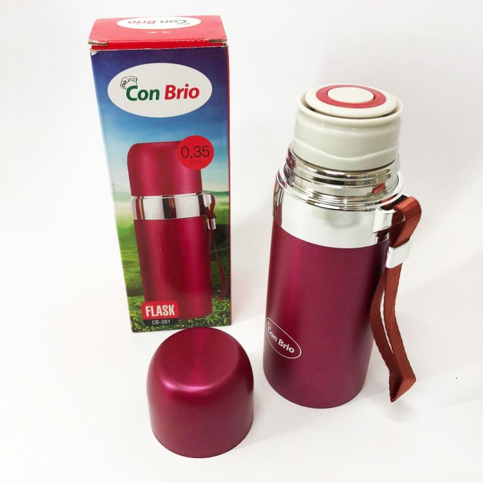 Термос Con Brio CB-381 Gold 0,35л, Термос для питьевой воды, Качественный термос для дома. Цвет: розовый
