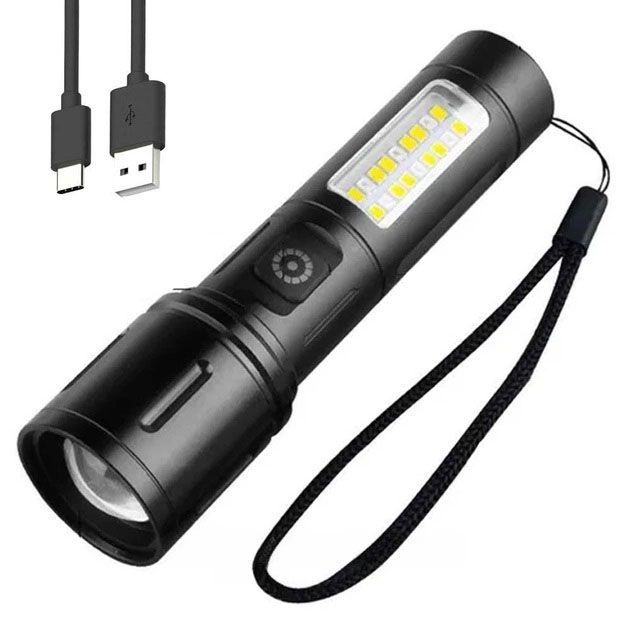 Карманный фонарик PLD-603 White с LED-лазером PM10-TG+18SMD (белый+красный), Лед фонарь переносной