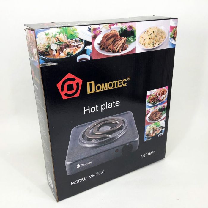 Электроплита Domotec MS-5531, электроплита настольная одноконфорочная, электроплита для дачи. Цвет: серый