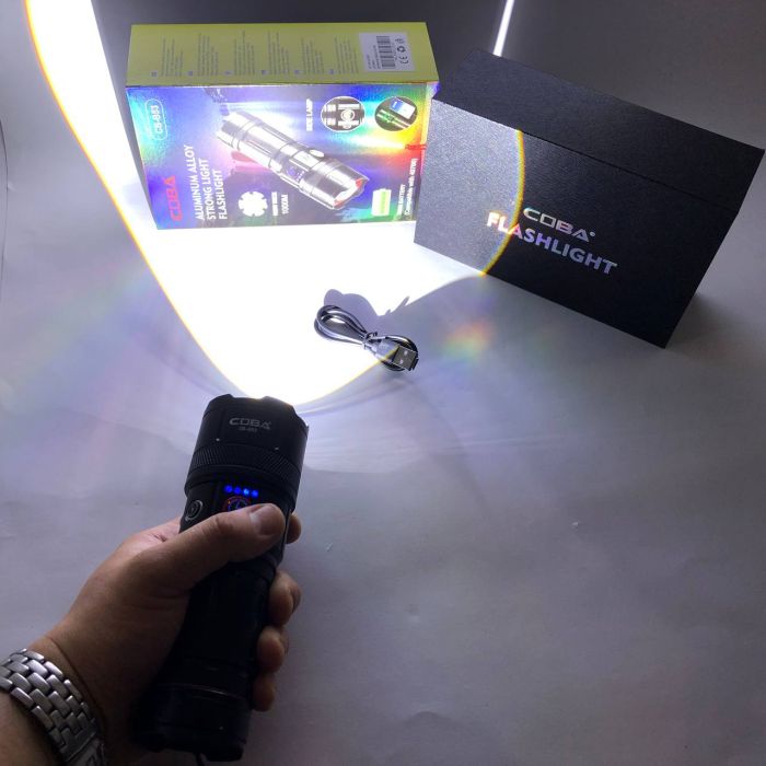 Фонарь CB-B53-TG, 3х18650, power bank, индикация заряда, Фонарик светодиодный для туриста сверхмощный